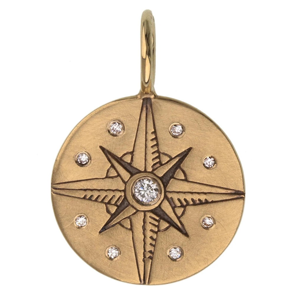 GOLD ORNATE COMPASS ROSE CHARM