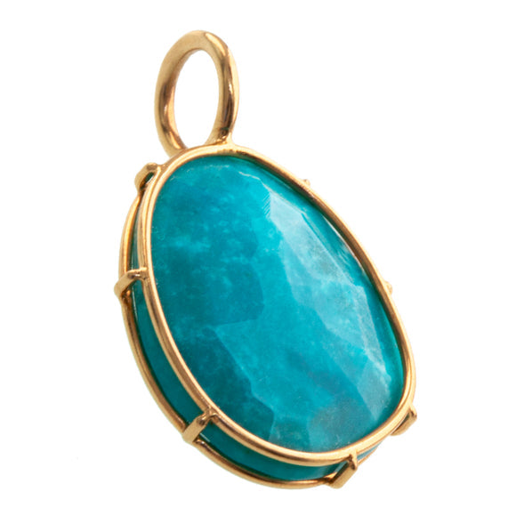 14K YELLOW GOLD TURQUOISE CHARM