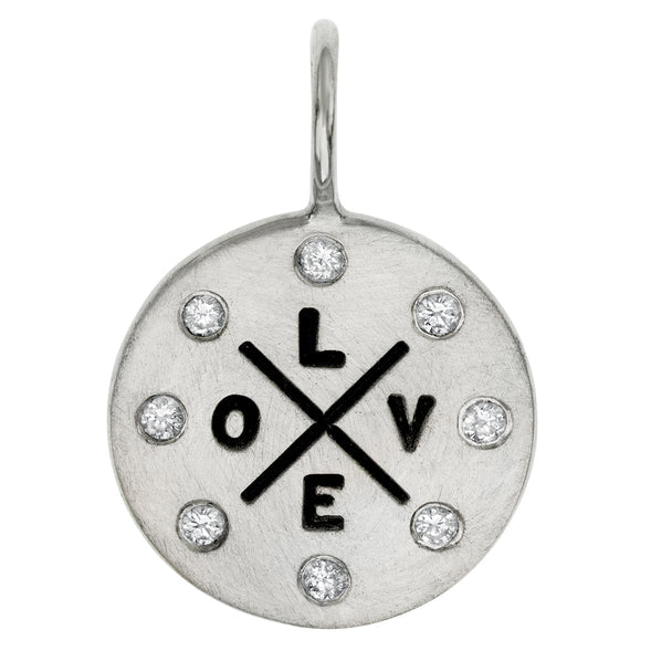 HEATHER B. MOORE SILVER LOVE GRAFFITI ROUND CHARM