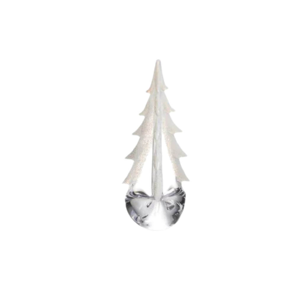 Evergreen 12" Snowy Branches Glass Tree