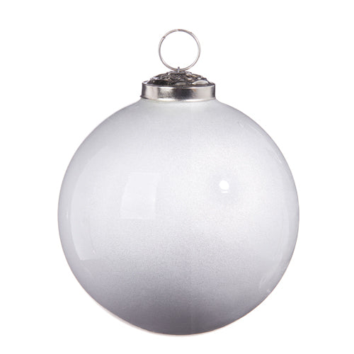 RAZ IMPORTS SMALL WHITE SNOW BALL ORNAMENT