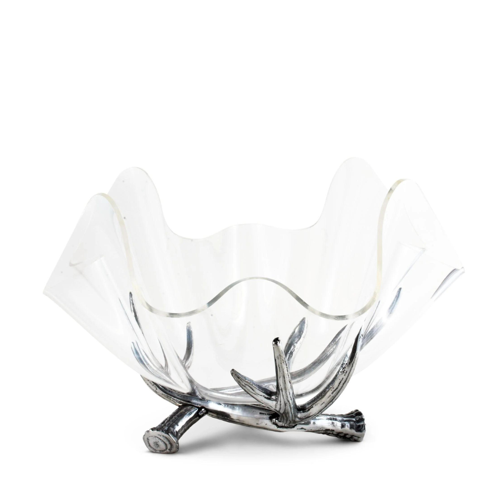 Acrylic Bowl With Antler Stand