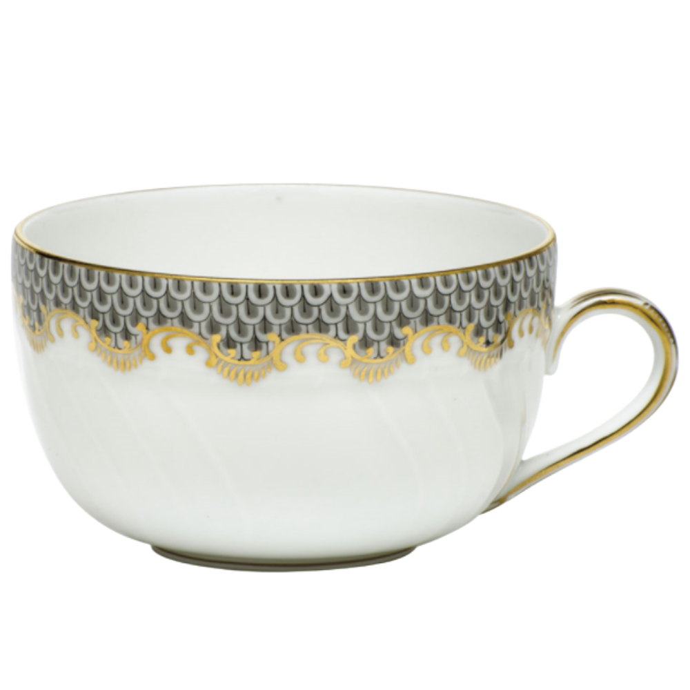 HEREND Fish Scale Gray Canton Cup