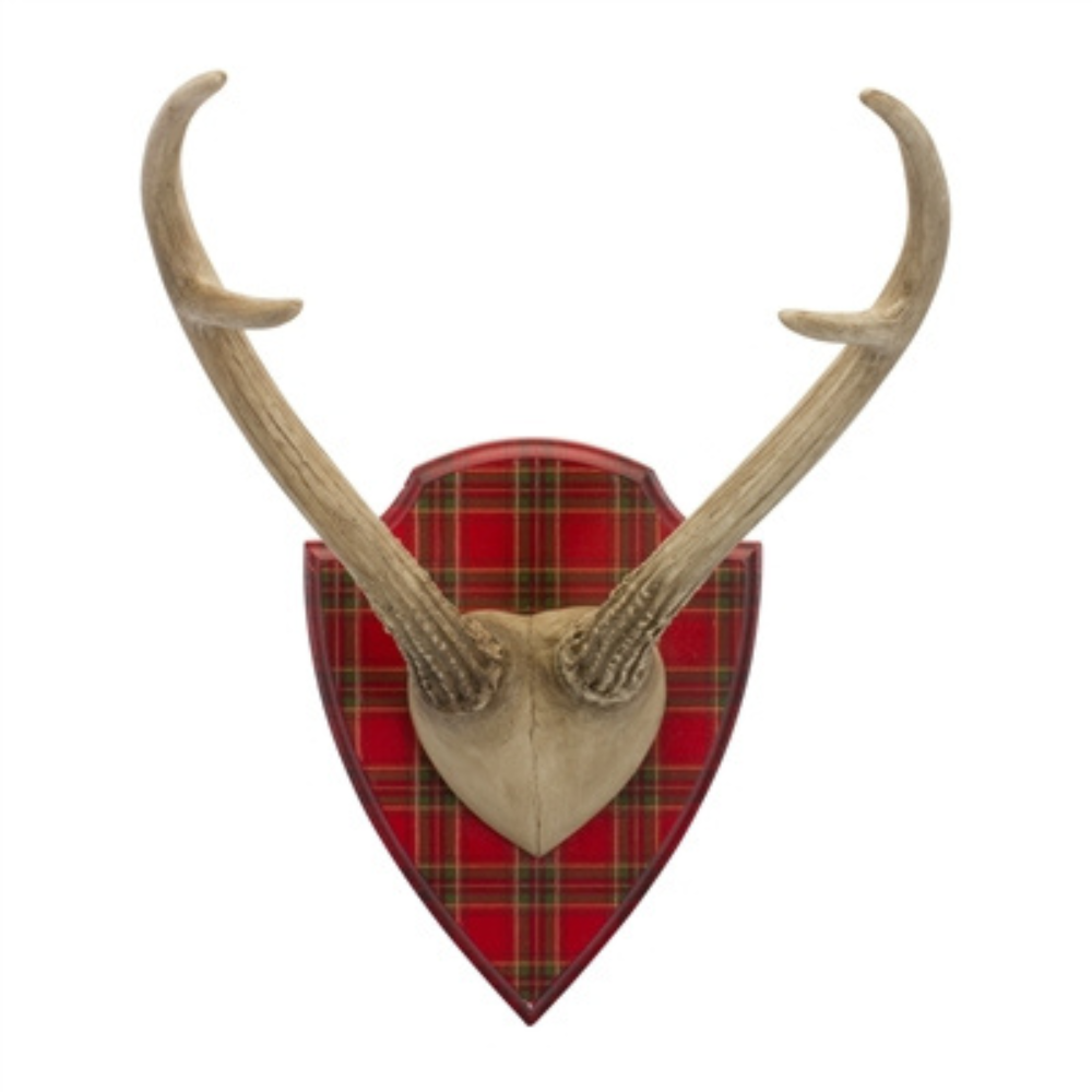 MELROSE INDIVIDUALLY SOLD CHRISTMAS TARTAN ANTLER MOUNT