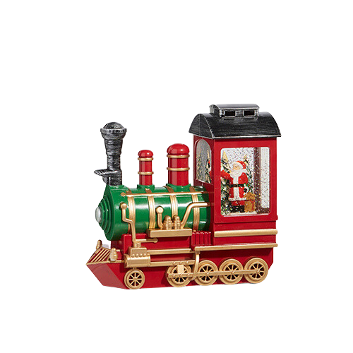 RAZ IMPORTS SANTA AND CARDINAL MUSICAL LIGHTED WATER TRAIN