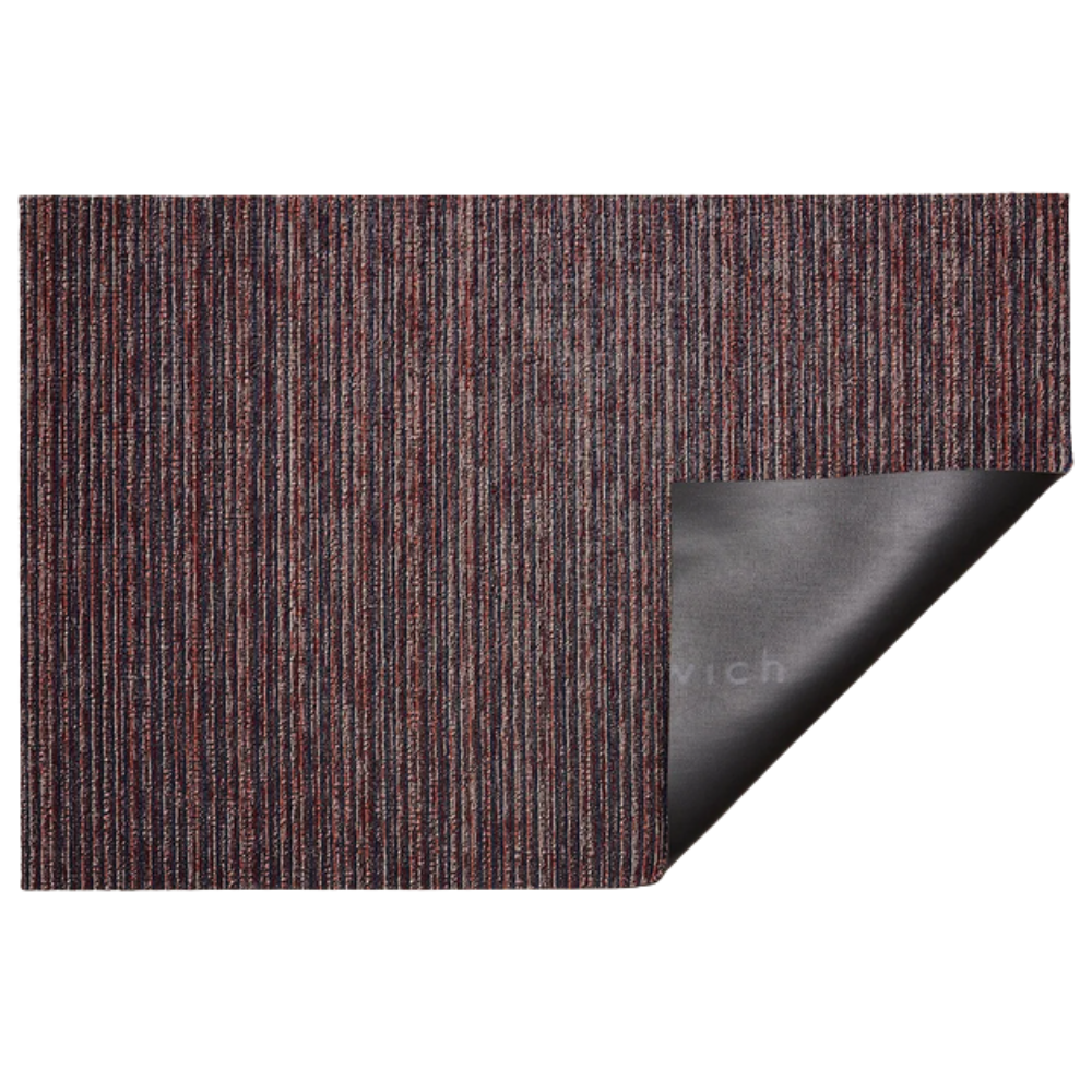 CHILEWICH SKINNY STRIPE SHAG DOOR MAT - MULBERRY