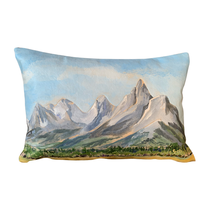 BRIDGER HOME TETON HAND PAINTED PILLOW