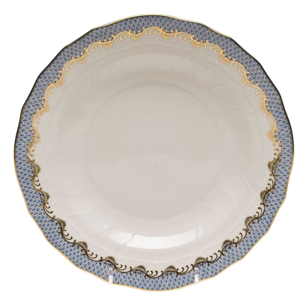 HEREND FISH SCALE LIGHT BLUE DESSERT PLATE