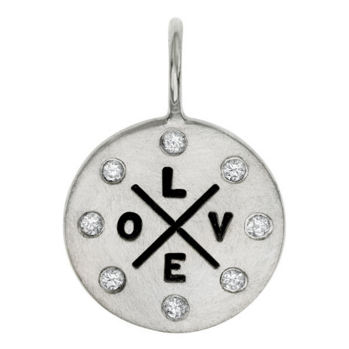 HEATHER B. MOORE SILVER LOVE GRAFFITI ROUND CHARM