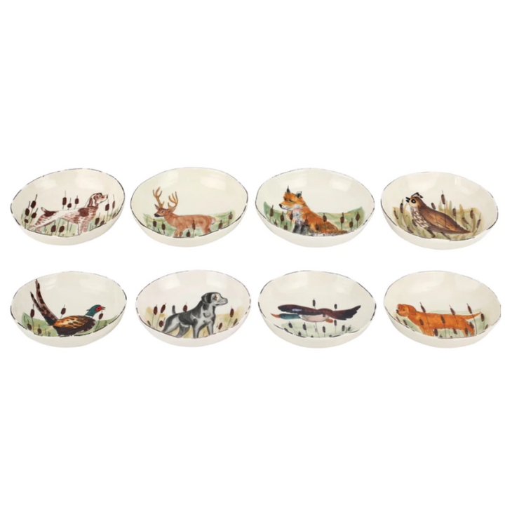 VIETRI WILDLIFE ASSORTED PASTA BOWLS - SET OF 8