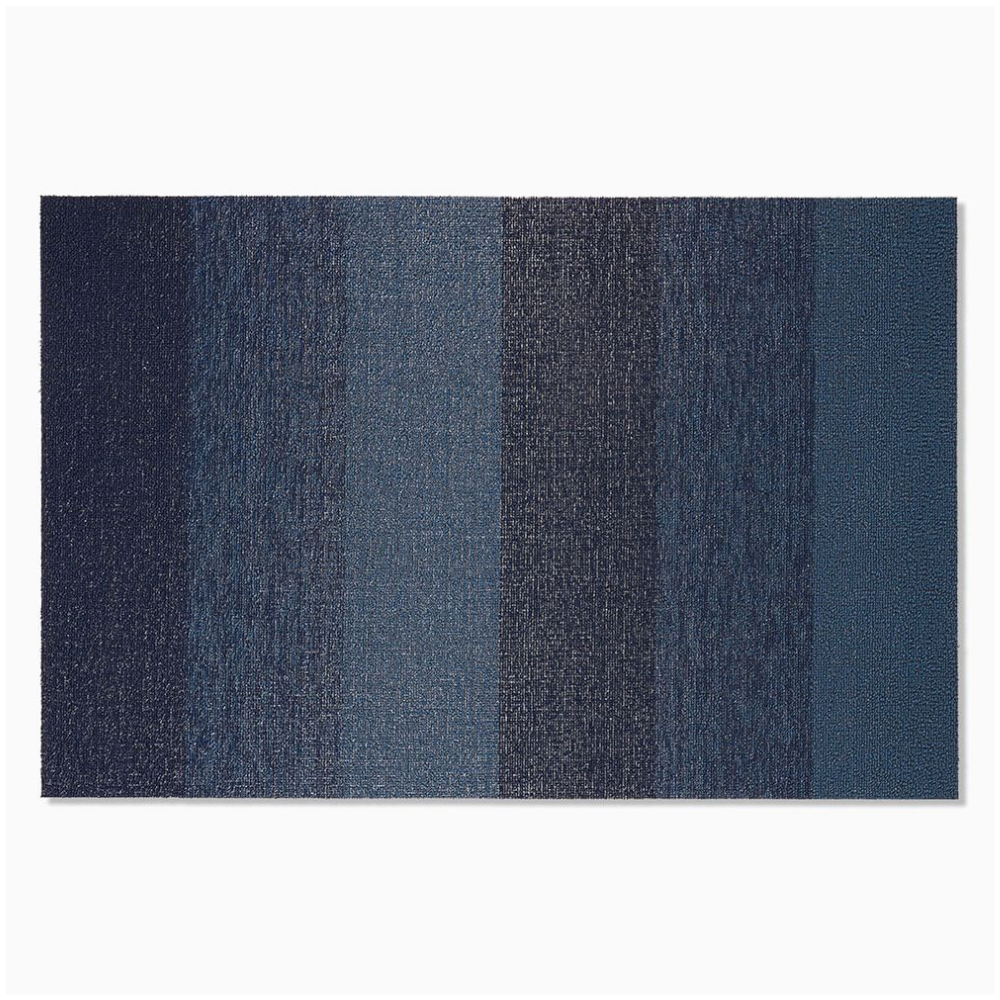 CHILEWICH MARBLED STRIPE MAT BAY BLUE 24X36