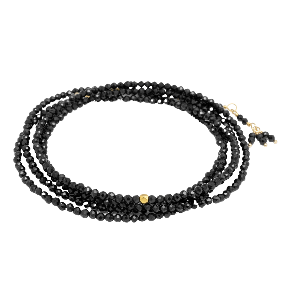 18K YELLOW GOLD SPINEL WRAP BRACELET OR NECKLACE