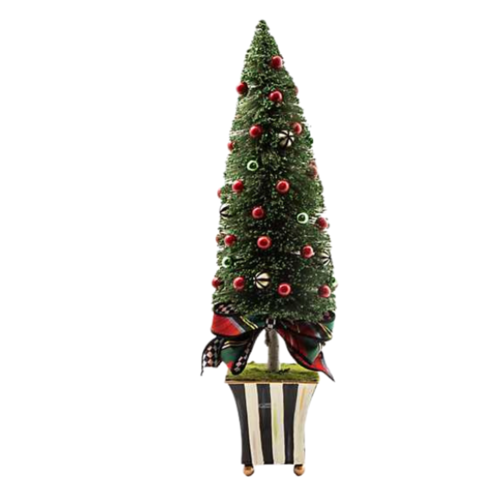 MACKENZIE CHILDS Large Tartastic Bottle Brush Tree