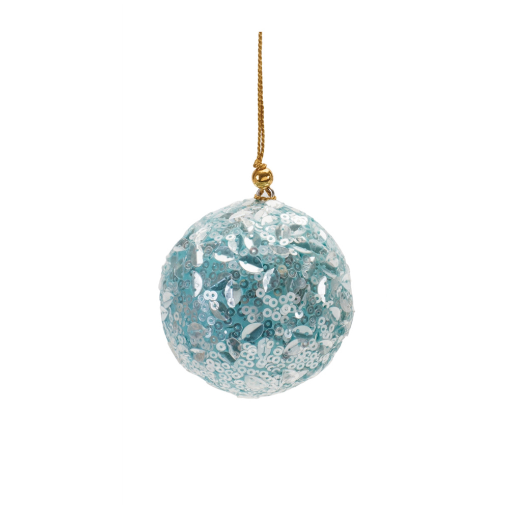 MELROSE GLASS BEAD ROUND BALL ORNAMENT