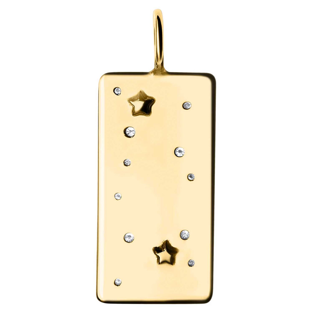 HEATHER B. MOORE YELLOW GOLD COURAGEOUS GRAFFITI HIGH POLISHED ID TAG