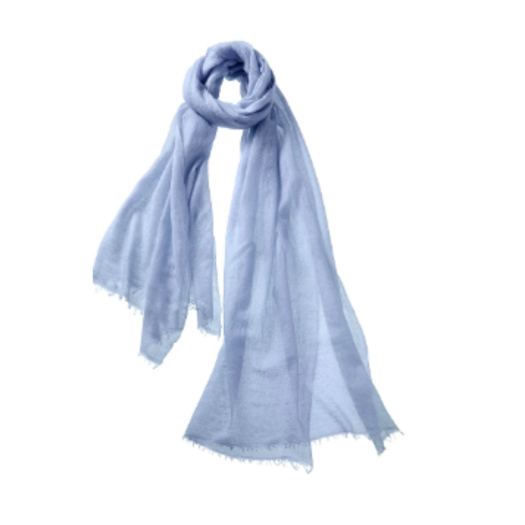 ALPINE CASHMERE PASSPORT SCARF WHISPER BLUE