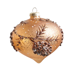 RAZ IMPORTS TEXTURED PINECONE MERCURY GLASS ORNAMENT