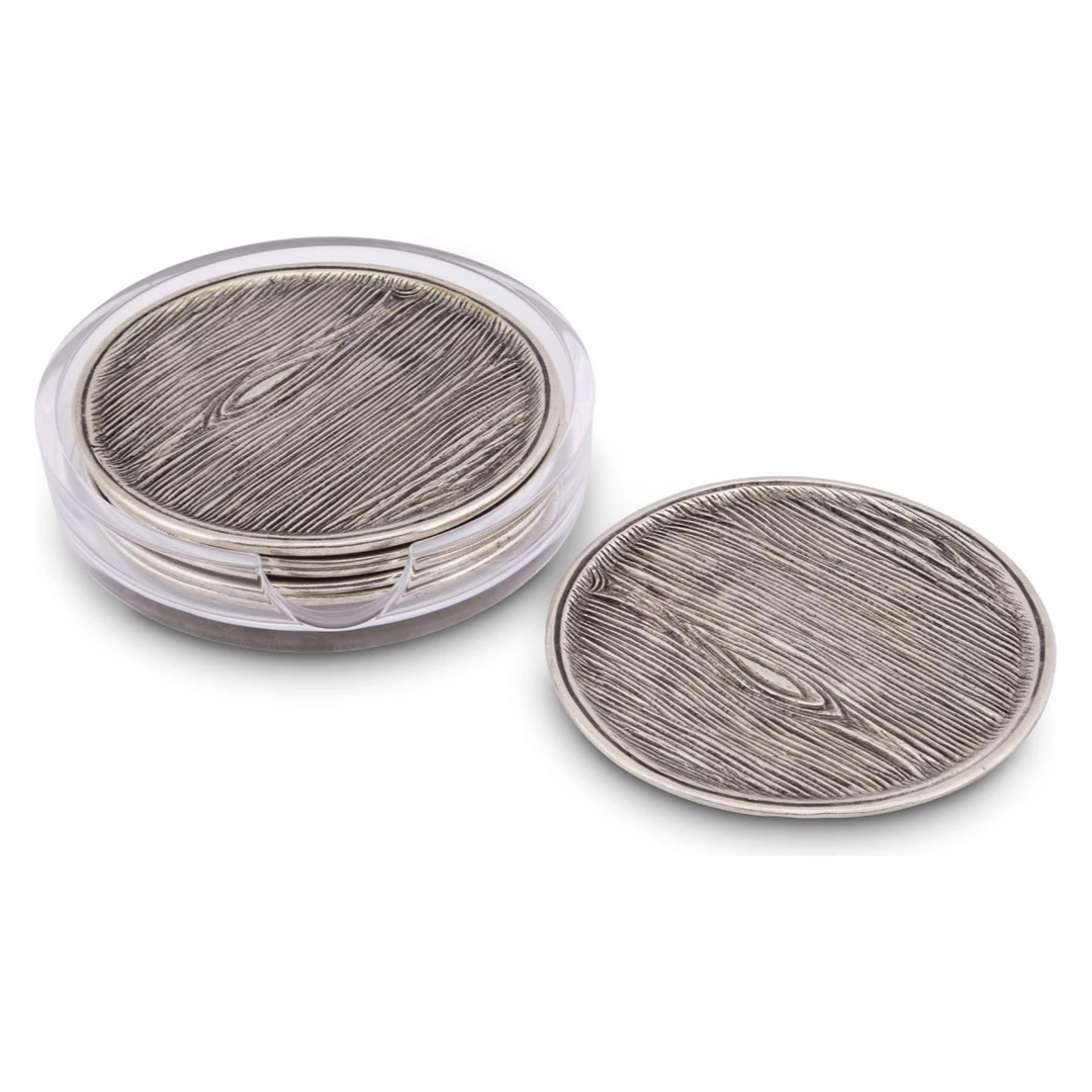 VAGABOND HOUSE FAUX WOOD COASTER SET