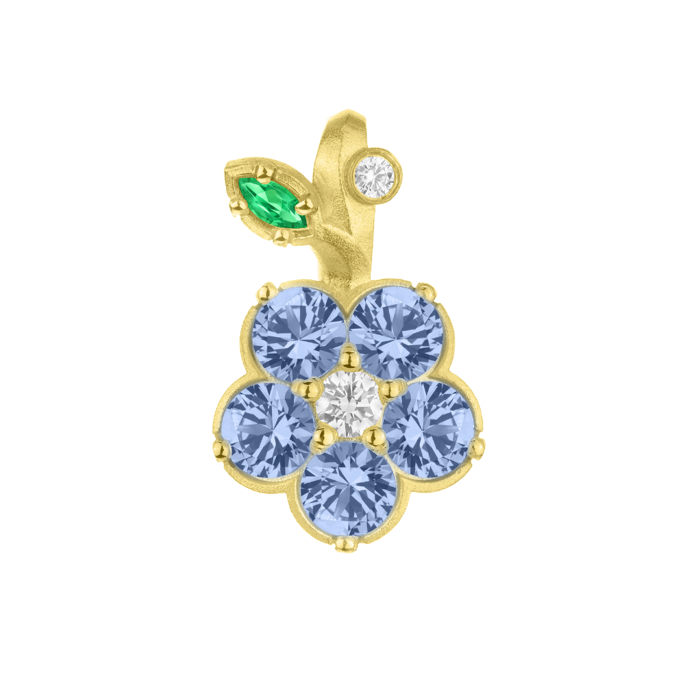 PAUL MORELLI YELLOW GOLD WILD CHILD SAPPHIRE AND DIAMOND CHARM