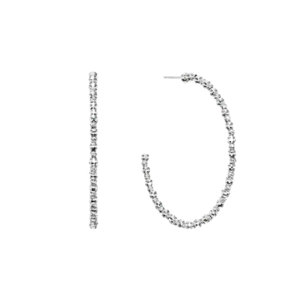 850 PLATINUM LIMITLESS HOOP EARRINGS WITH POST - LARGE