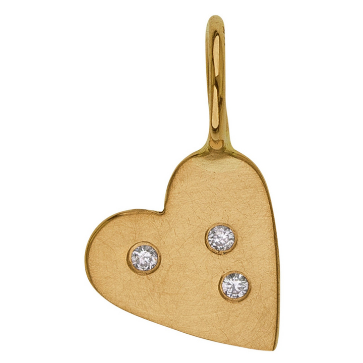 HEATHER B. MOORE 14K YELLOW GOLD DIAMOND HEART CHARM