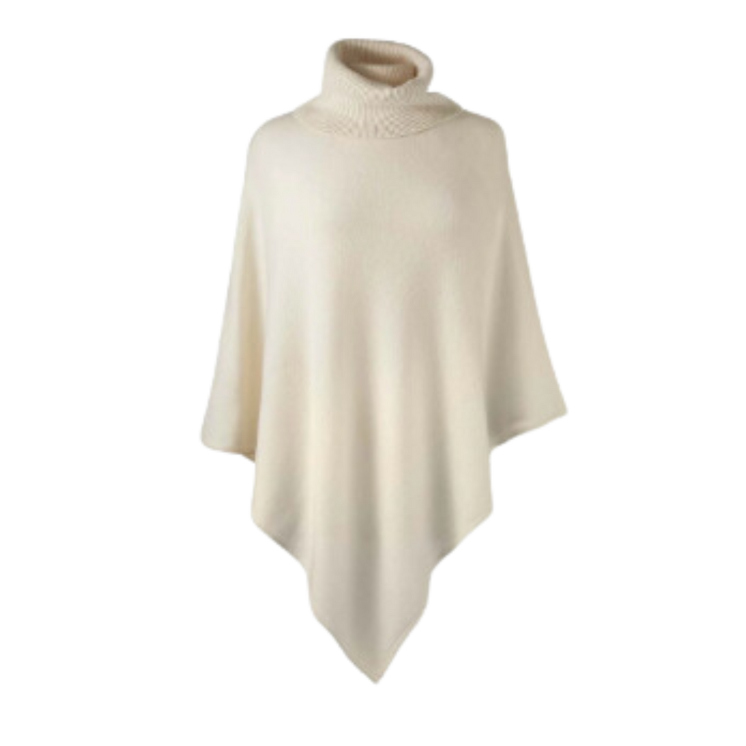 ALPINE CASHMERE IVORY TELLURIDE PONCHO