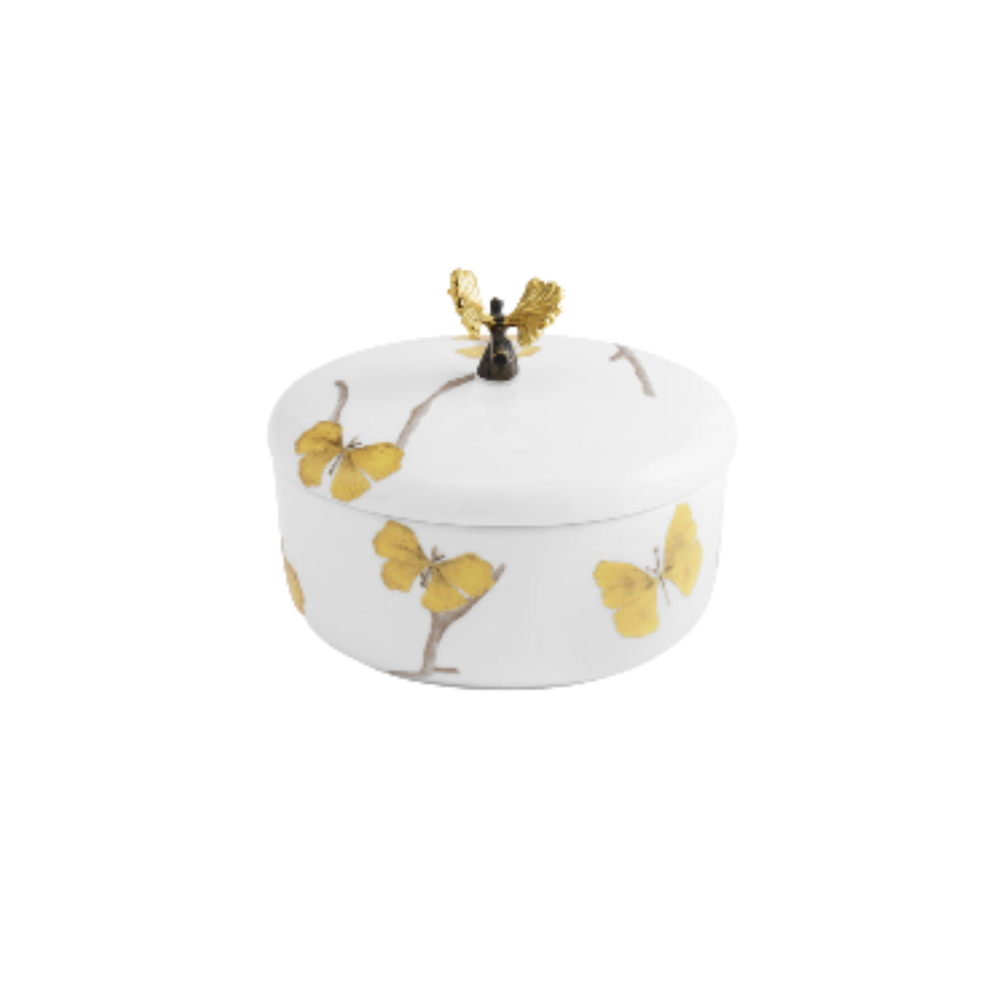 MICHAEL ARAM LARGE BUTTERFLY GINKO BATH COLLECTION CONTAINER