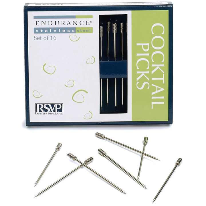 RSVP STAINLESS COCKTAIL PICK SET/16