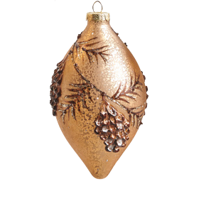 RAZ IMPORTS TEXTURED PINECONE MERCURY GLASS ORNAMENT