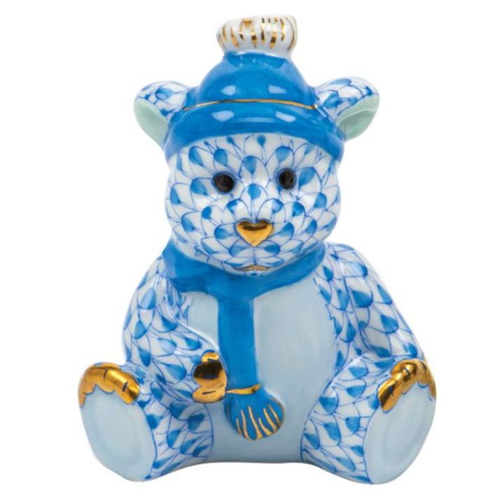 HEREND Winter Bear BLUE