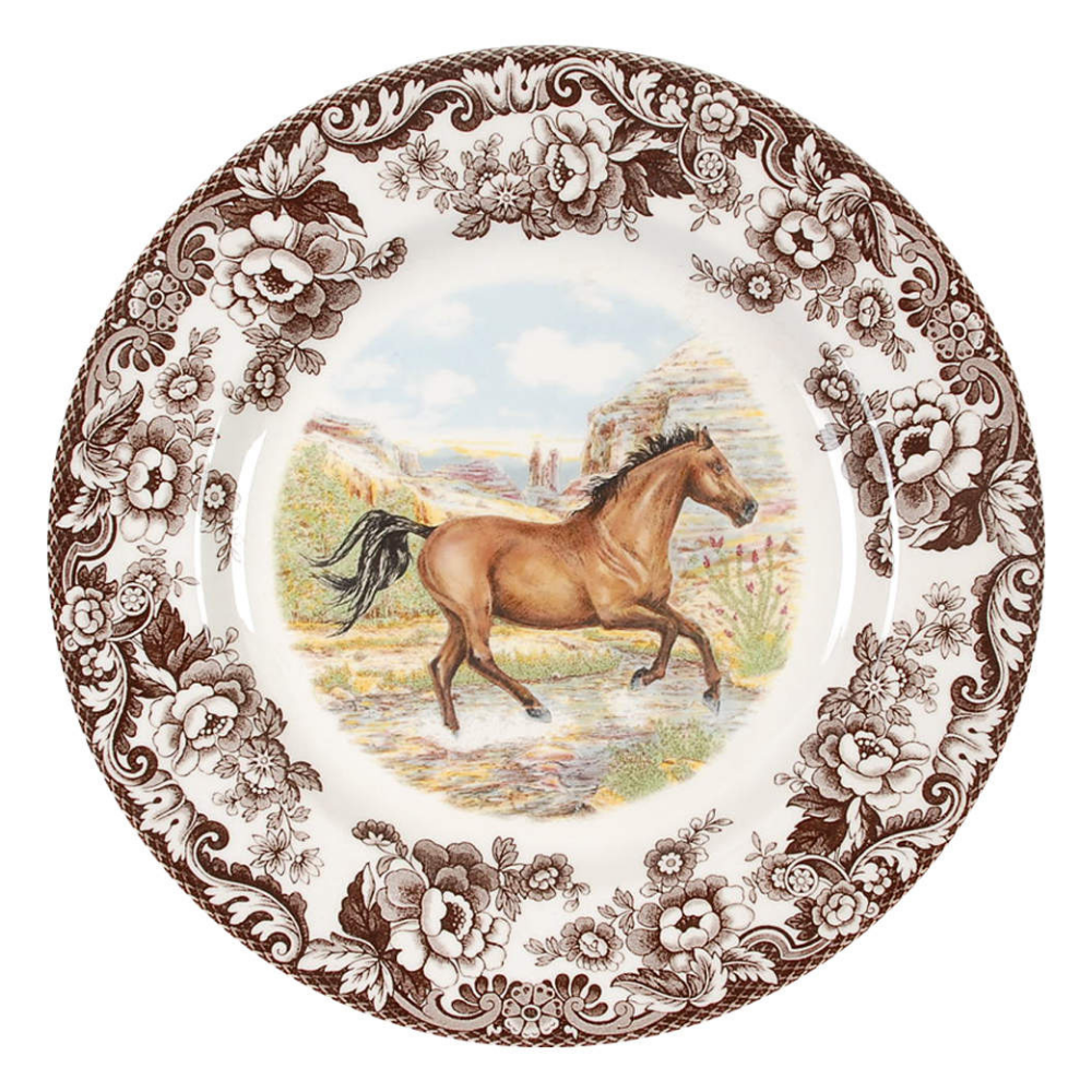 SPODE WOODLAND AMERICAN QUARTER HORSE DINNER PLATE