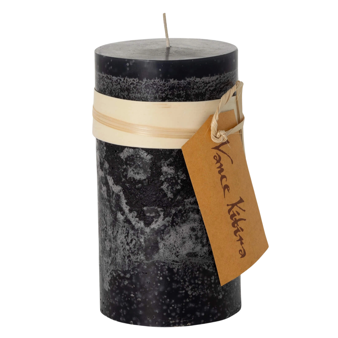 SULLIVANS Distressed Finish Black Pillar Candle