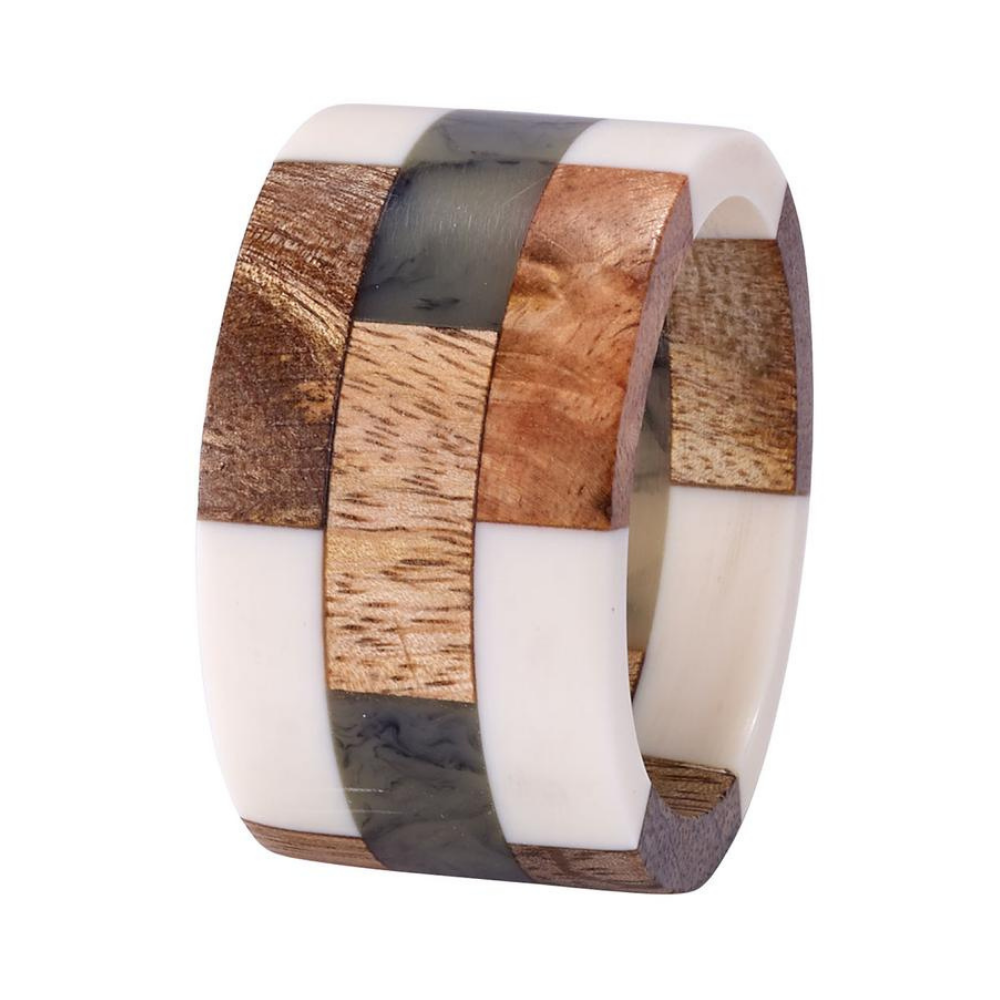 BODRUM Napkin Ring Patched Wood