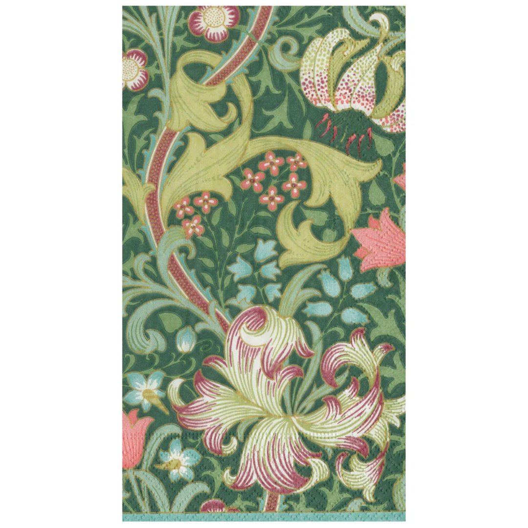 CASPARI Golden Lily Forest Guest Towel Napkins