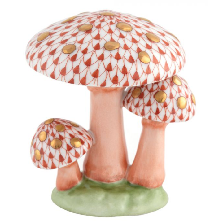 HEREND Mushroom Trio RUST