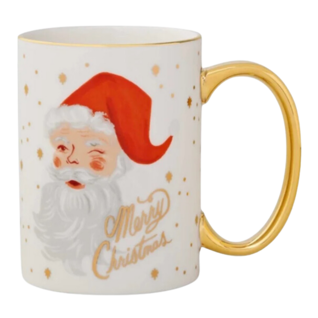 RIFLE PAPER Winking Santa Mug