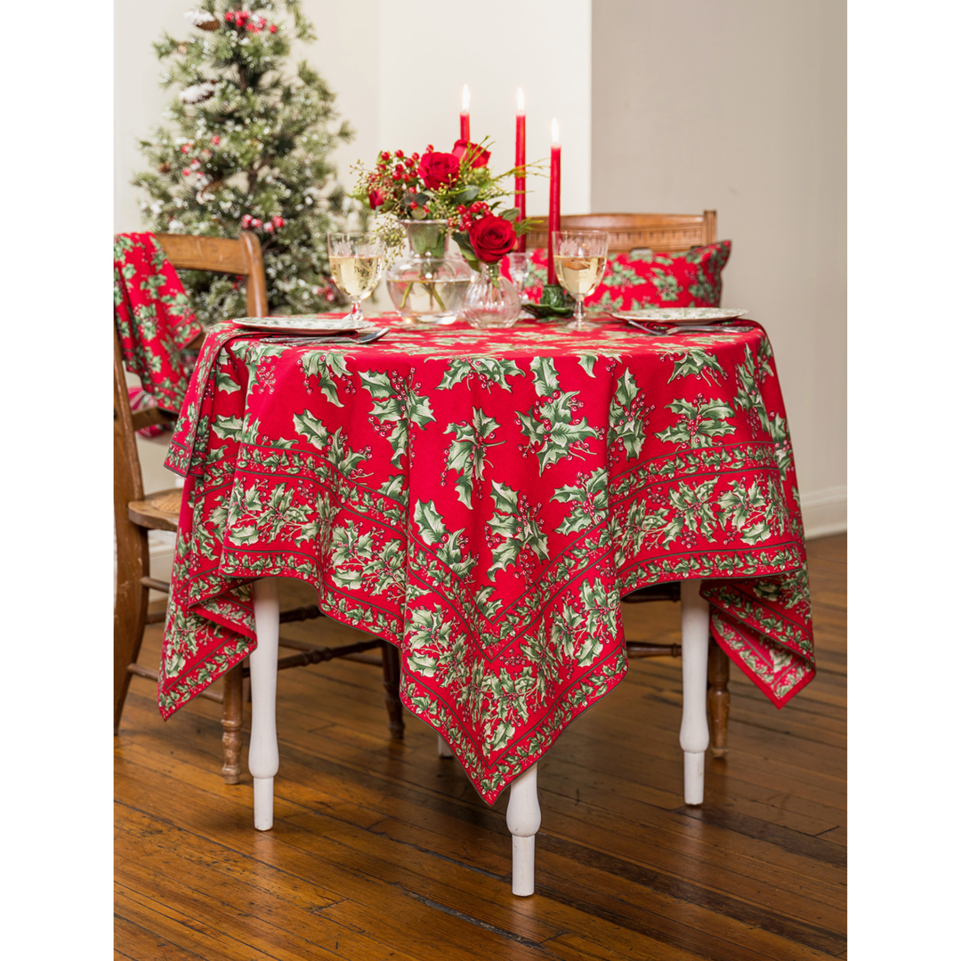 APRIL CORNELL Holly Red Tablecloth