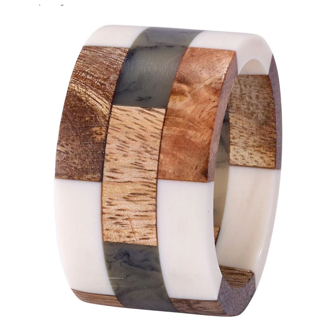 BODRUM Napkin Ring Patched Wood