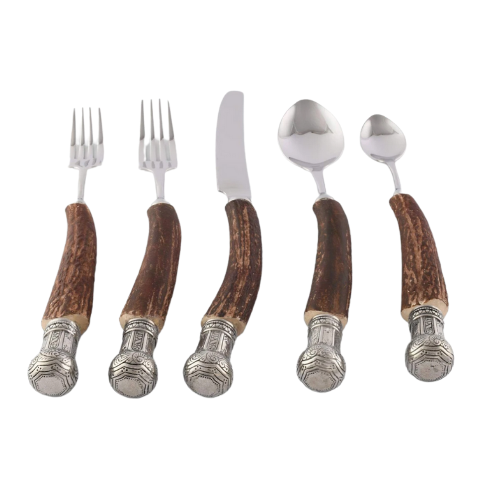 VAGABOND HOUSE ANTLER KING CROWN FLATWARE SET