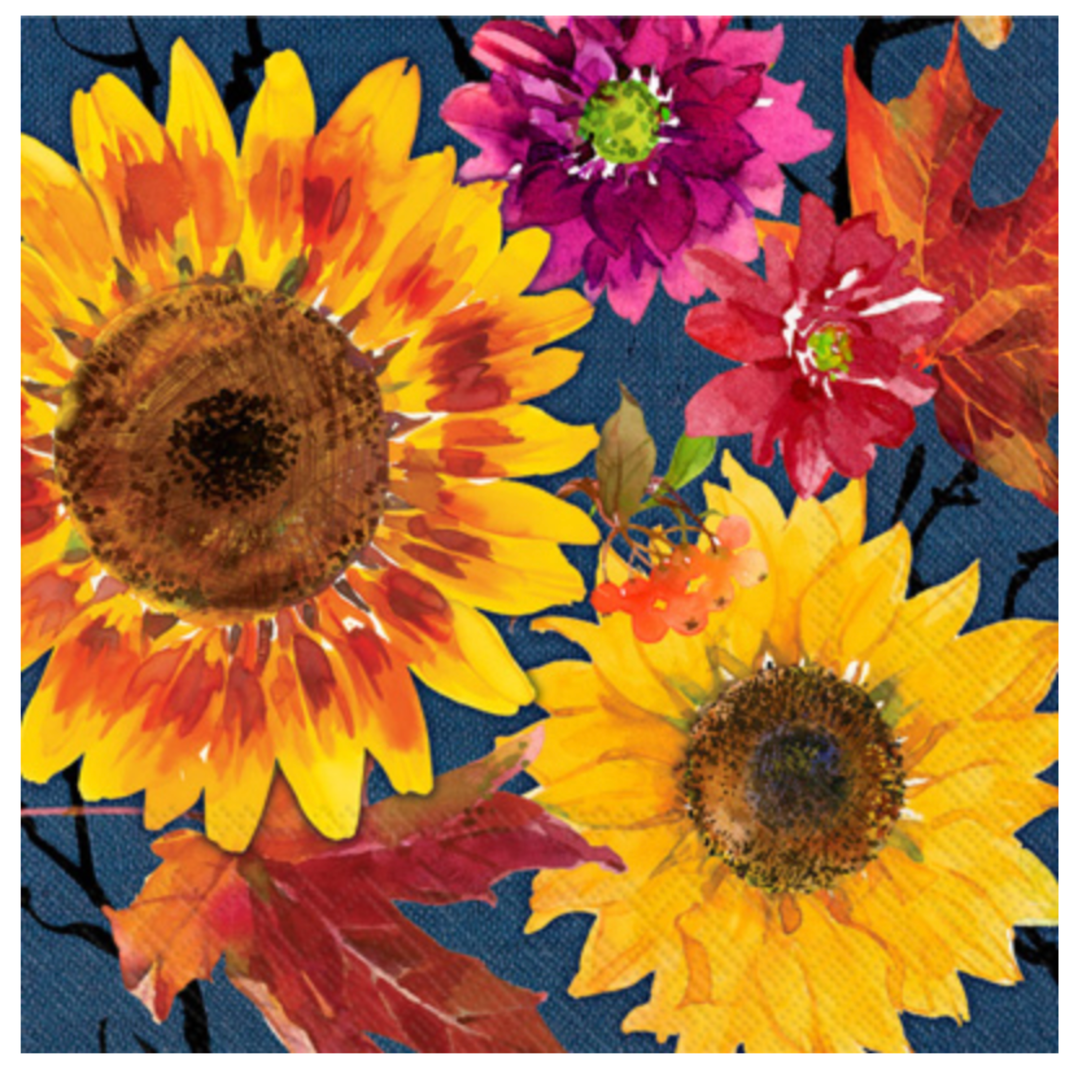 BOSTON INTERNATIONAL Fall Flowers Lunch Napkin