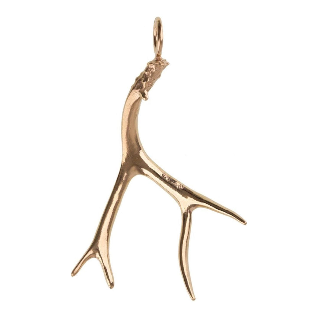 HEATHER B. MOORE LARGE GOLD POLISHED ANTLER SCULPTURAL CHARM