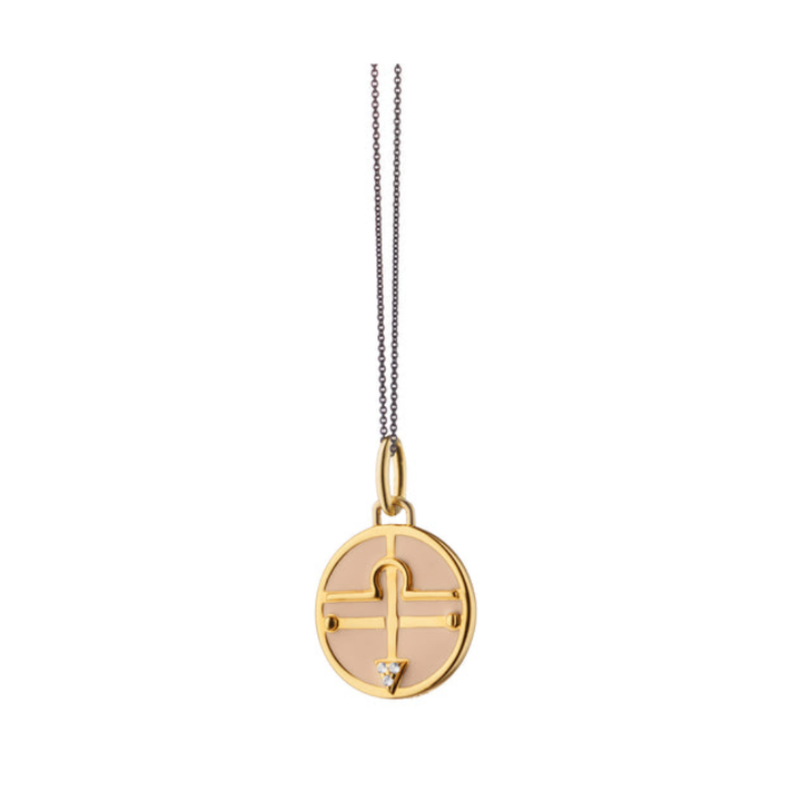 MONICA RICH KOSANN 18K YELLOW GOLD VERMEIL OVER STERLING SILVER ZODIAC CHARM NECKLACE