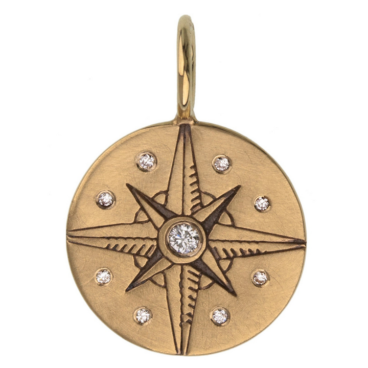 HEATHER B. MOORE GOLD ORNATE COMPASS ROSE CHARM