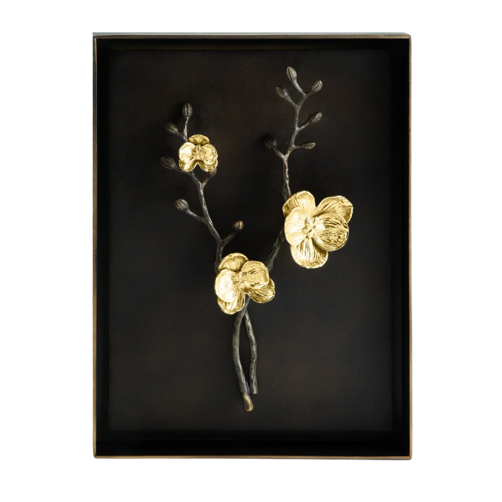 MICHAEL ARAM Gold Orchid Shadow Box