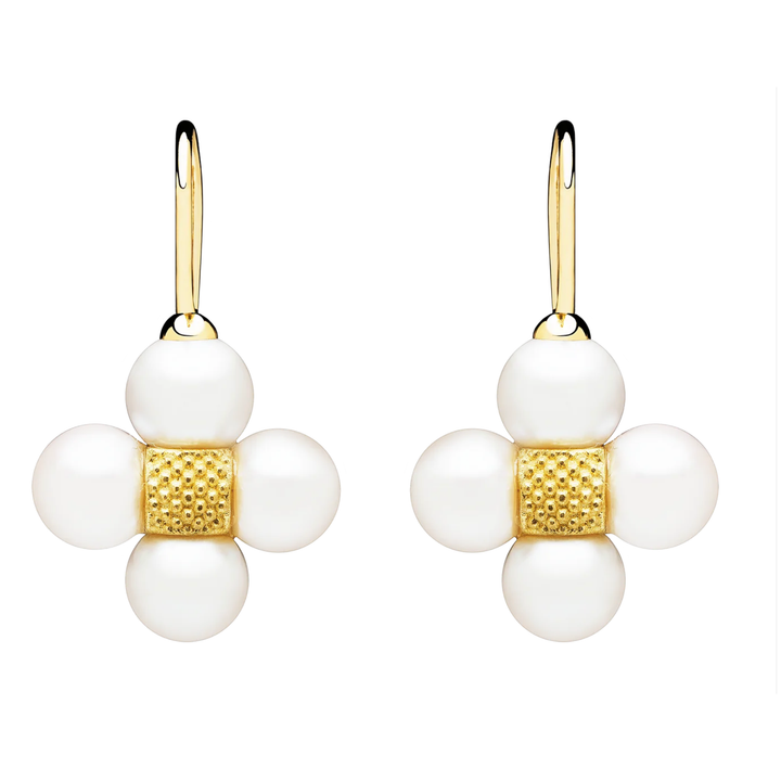 PAUL MORELLI 18K Yellow Gold And Pearl Earrings With Diamonds