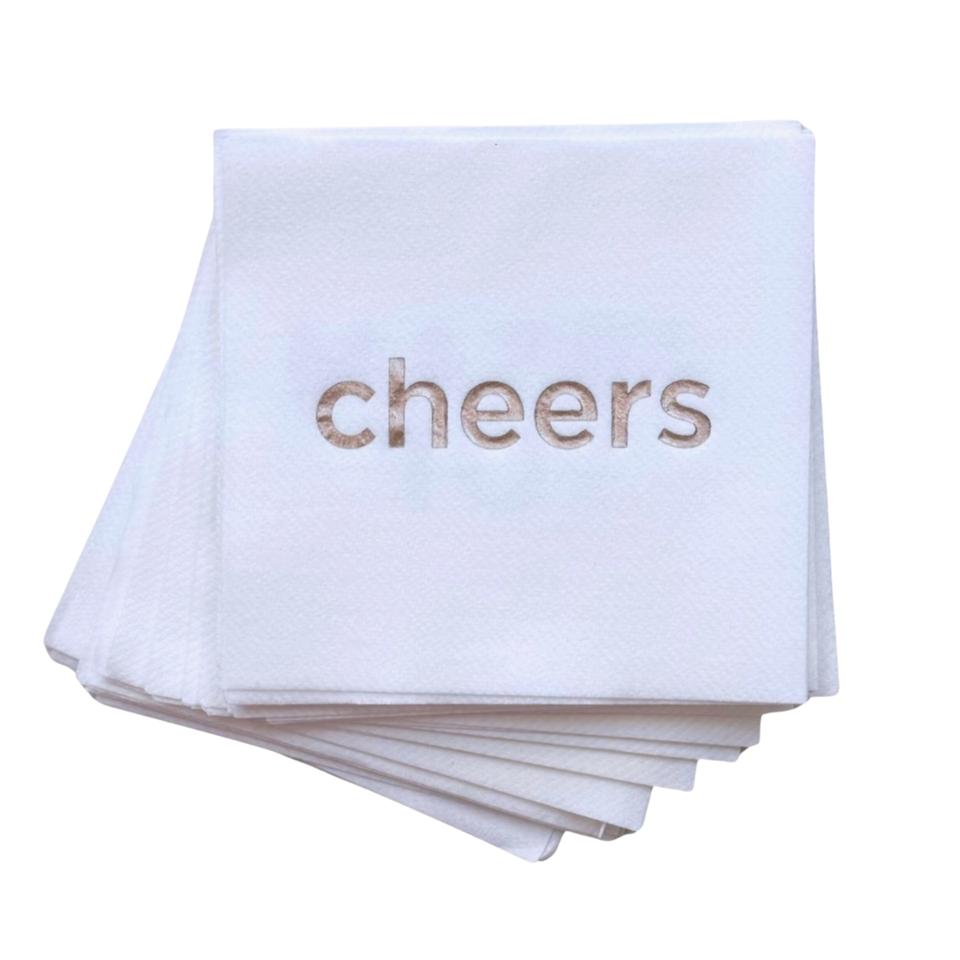 LINED DESIGN Cloth-Like Cocktail Napkins Cheers