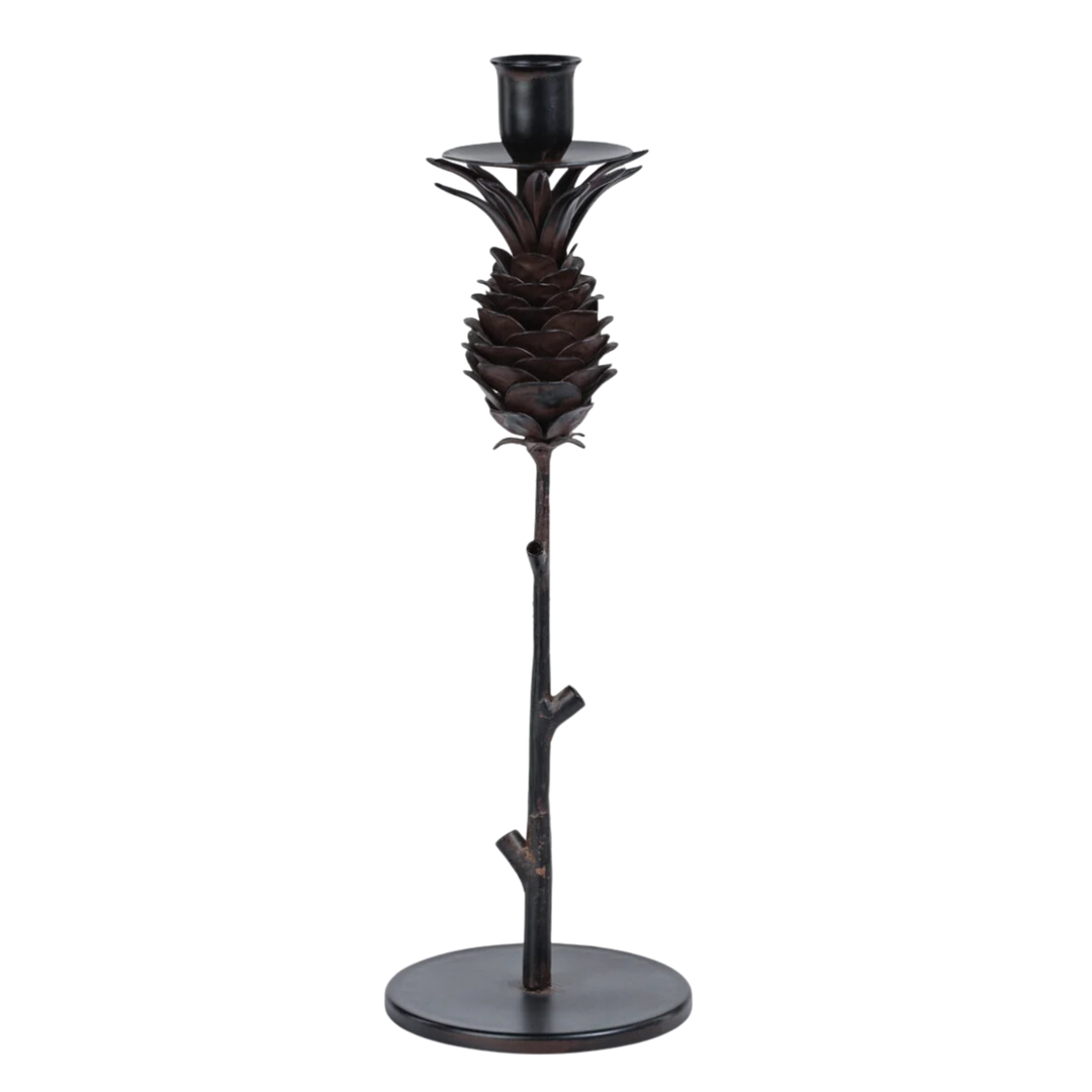 ZODAX Pinecone Wrought Iron Medium Candleholder