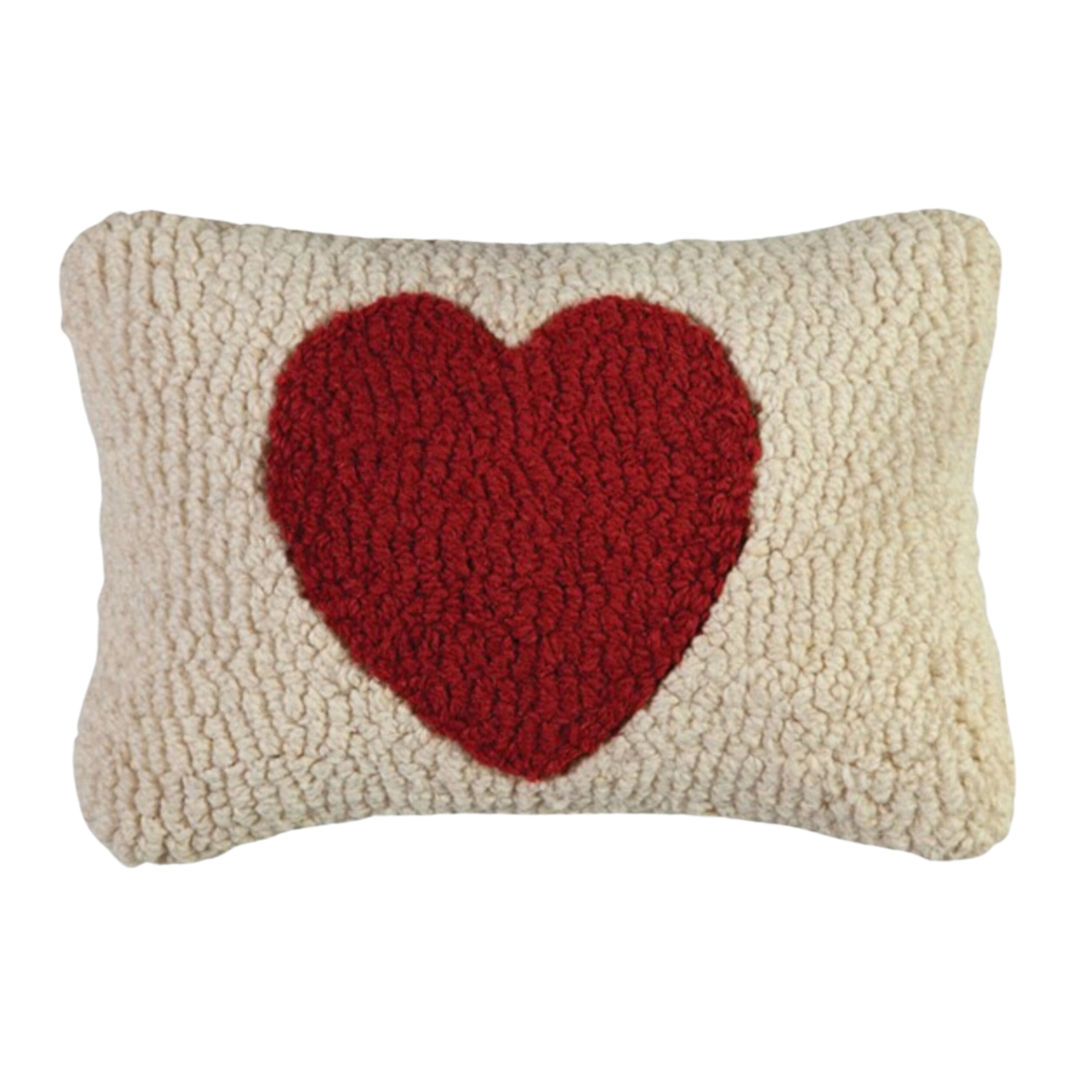 CHANDLER 4 CORNERS Red Heart Hooked Wool Pillow