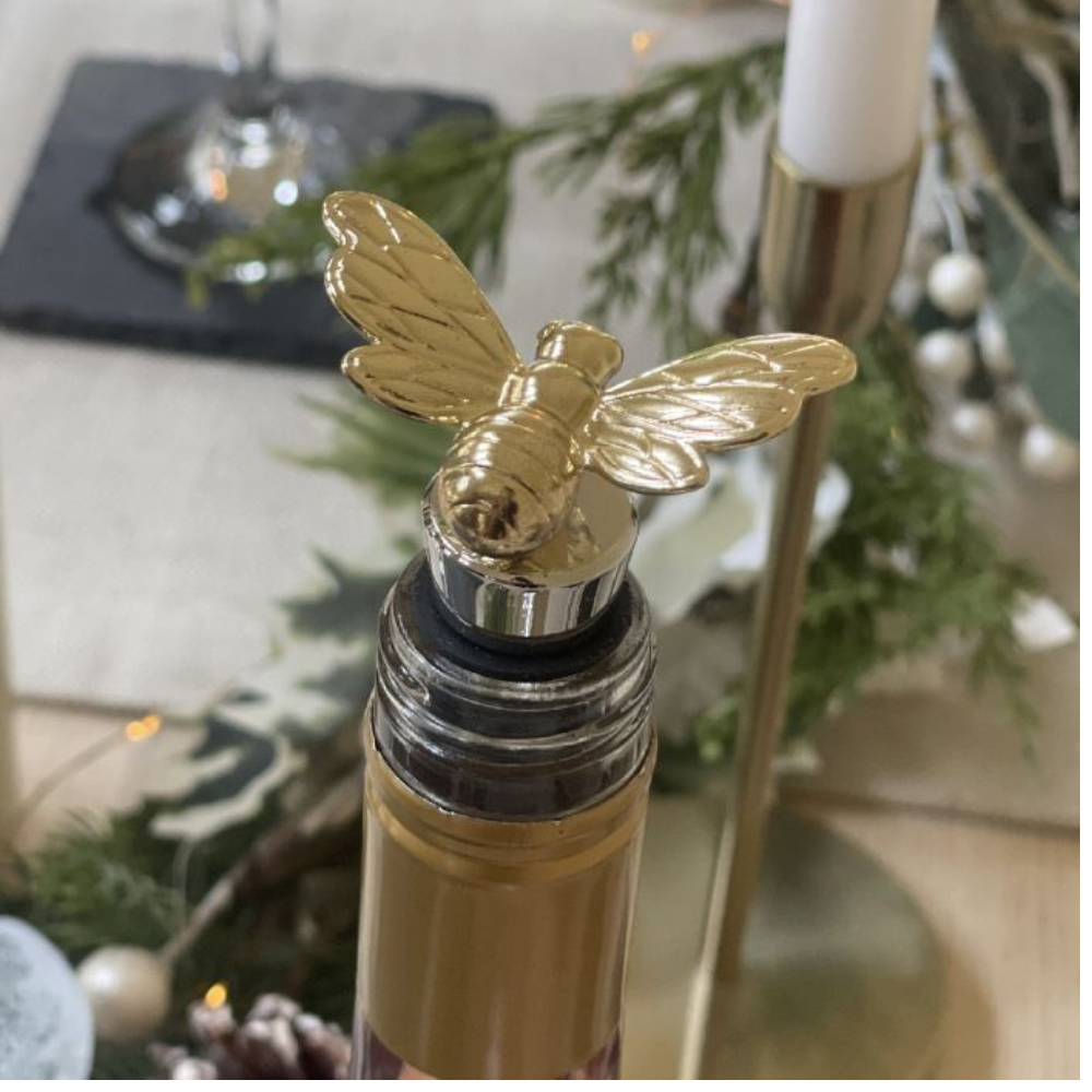 SELBRAE HOUSE GOLD BEE BOTTLE STOPPER