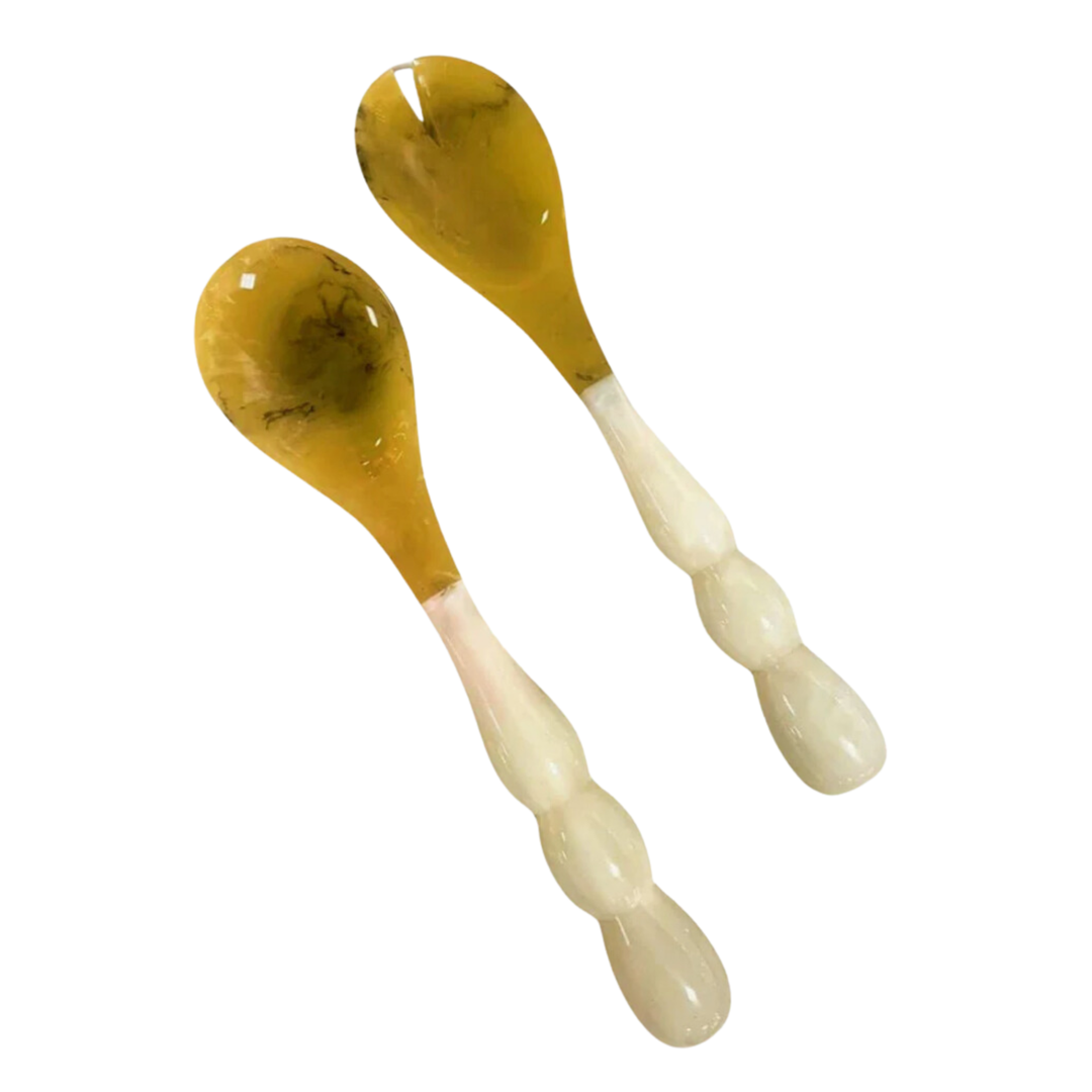 BEATRIZ BALL Oprah's Favorite Things Rio Bubble White Salad Servers